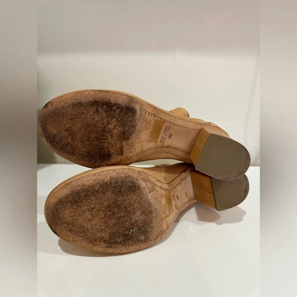 ANTHROPOLOGIE Latitude Femme “Sahara” Italian Leather Boots Women’s EU 37 US 6.5